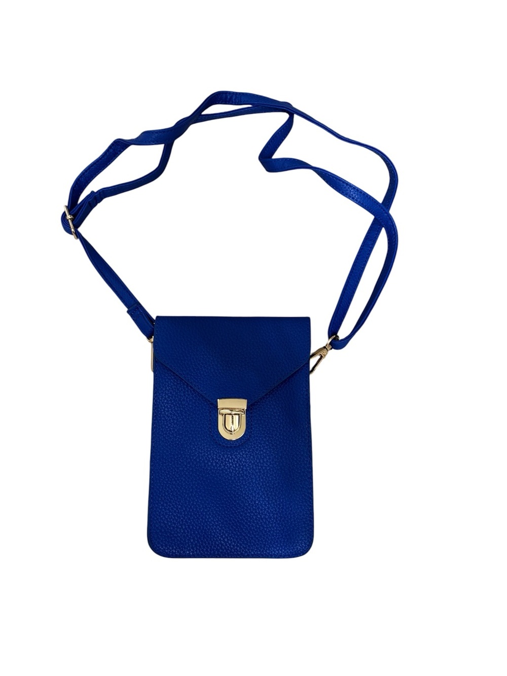 Fabriano Italia Genuine Leather Blue Crossbody Bag Made in Italy